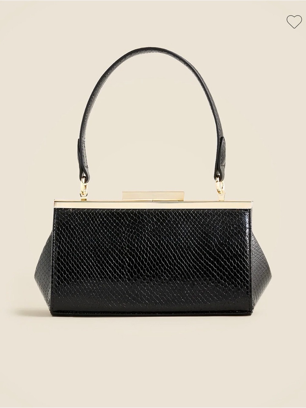 J. Crew Black Textured Mini Shoulder Bag with Gold Chain